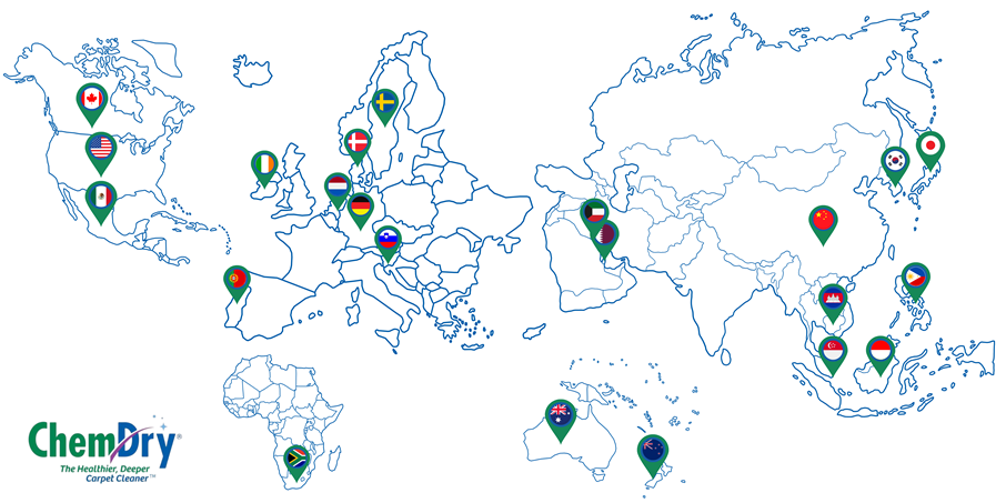 Map of Countries Chem-Dry Serves